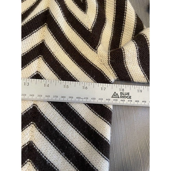Alfred Dunner Chevron Open Cardigan Beige And Brown Size Small - Picture 5 of 8